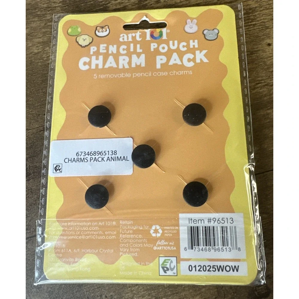 Art 101 Pencil Pouch Charm Set Lot of 8 Food Gamer Cute Sport Wild Animal School